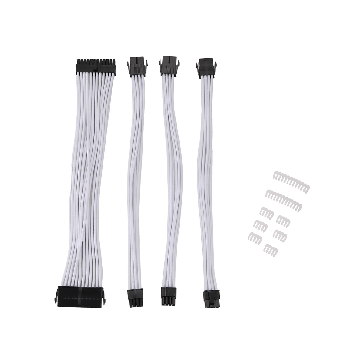 

9-Inch Braided Extension Cable Kit Basic Extension Cable for PC Case Comb Included ATX 24 Pin PCIE 6+2Pin CPU 4+4Pin C