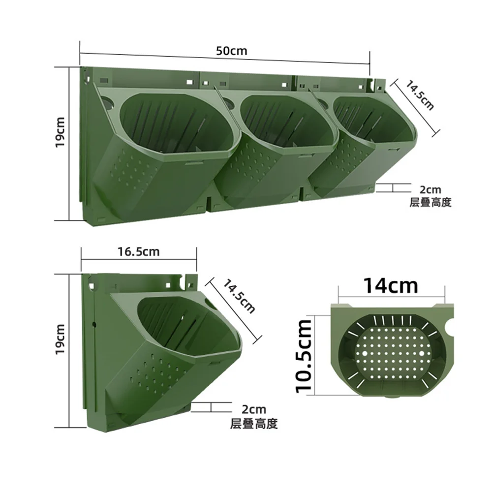 1 قطعة ثقب واحد اناء للزهور تكويم جدار عمودي زارع للشرفة ساحة فناء سياج داخلي في الهواء الطلق حديقة استخدام الأخضر #5
