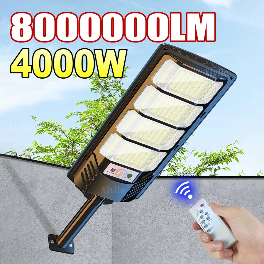 

4000W Solar Light for Outdoor Street Lights Sensing IPX67 Waterproof Outdoor Solar Spotlight Garden Terrace Corridor Solar Lamp
