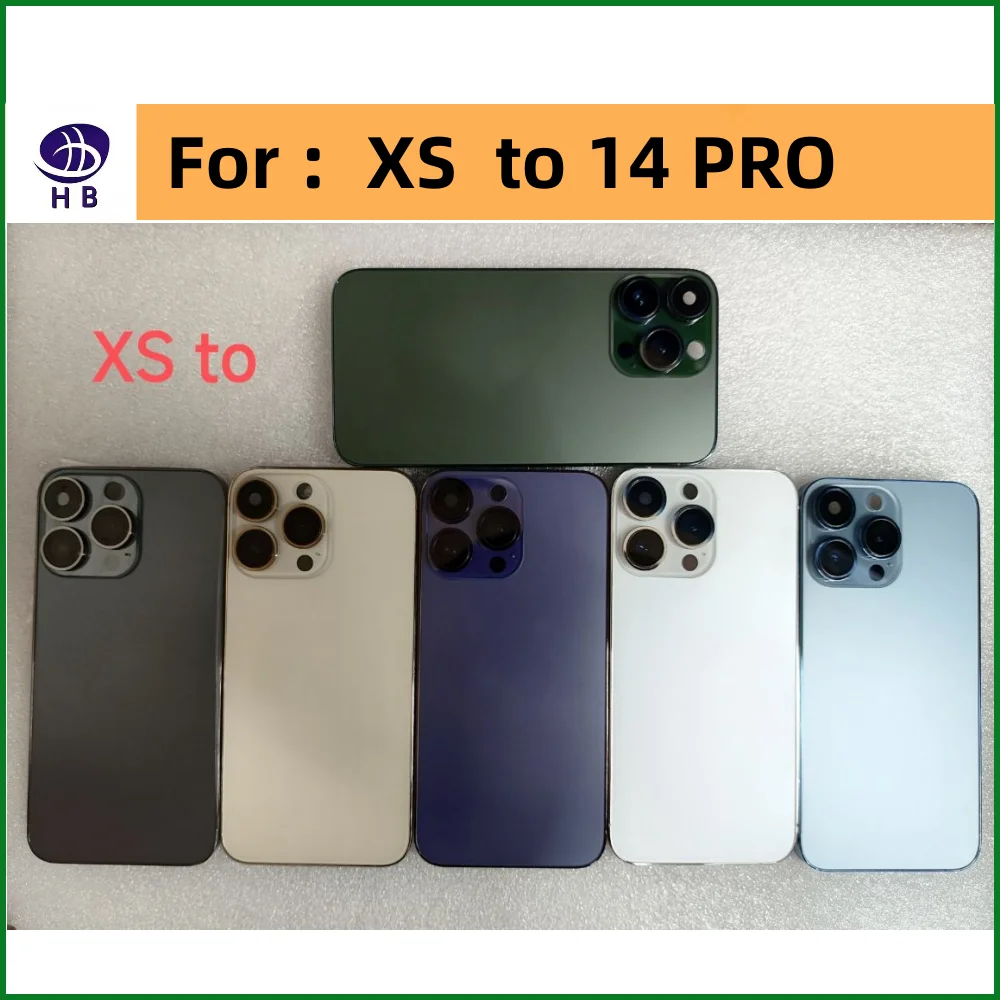 Big camera For iPhone XS Up To13 Pro  Housing Rear Battery Midframe Replacement X Case Like 13PRO Xs to 13 PRO Frame Back Cover