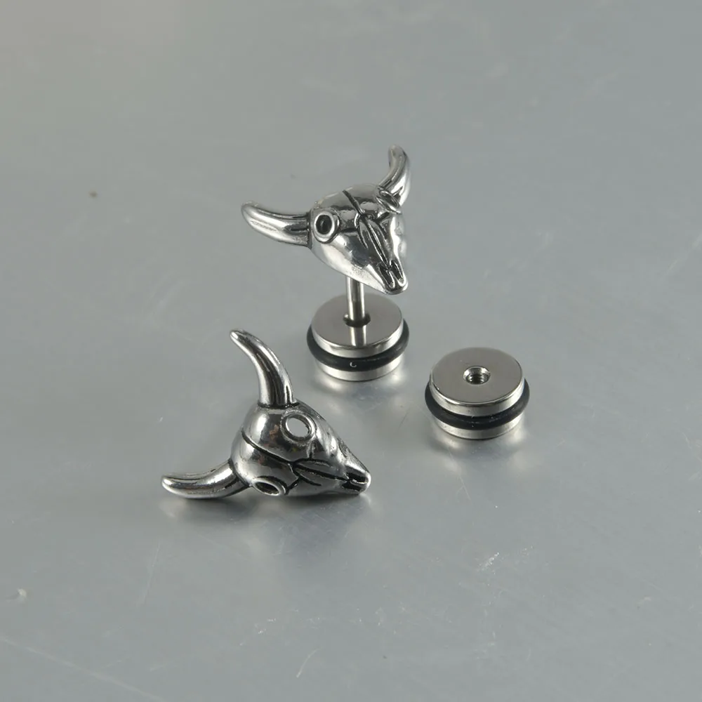 1PC Surgical Steel 16G  Bull Sheep Dragon Rabbit  Ear Cartilage Tragus Helix Earring Stud Earring Lobe Body Piercing Jewelry