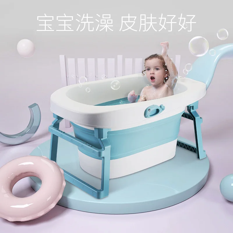 Extra Large Baby Folding Bathtub Baby Bathtub Swimming Newborn Baby Bathtub Baby Bathtub Can Sit and Lie