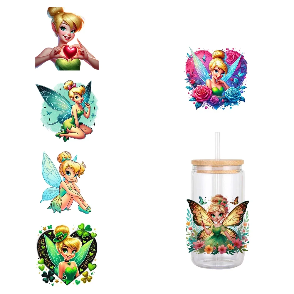 11X12cm Disney Cartoon Tinker Bell Princess UV DTF Transfer Sticker Waterproof Transfers Decals For 16oz Glass Cup Wrap Sticker