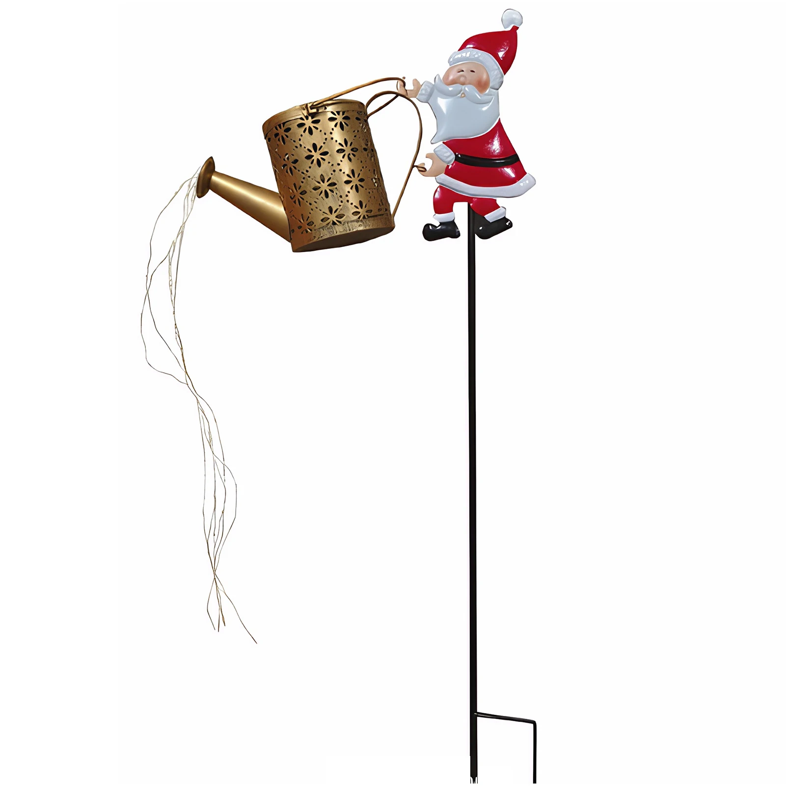 

Железный рождественский солнечный ночник Санта-Клауса, элегантный декор для радостных сезонных торжеств, солнечный свет Санта-Клауса для газона, садовый лужайка