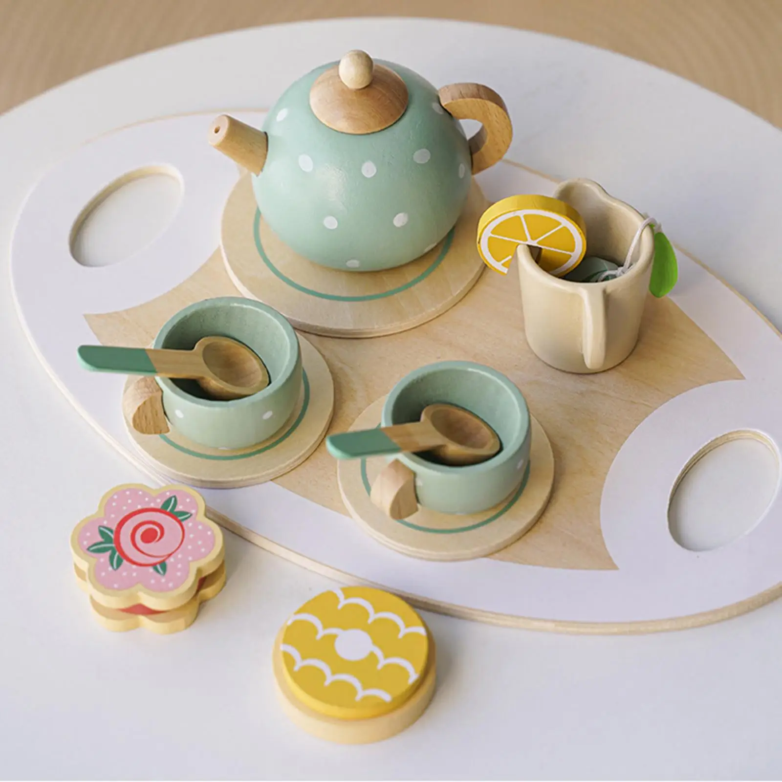 Theekransje Set Food Play Set Keuken Speelgoed Montessori Speelgoed Theepot Voor