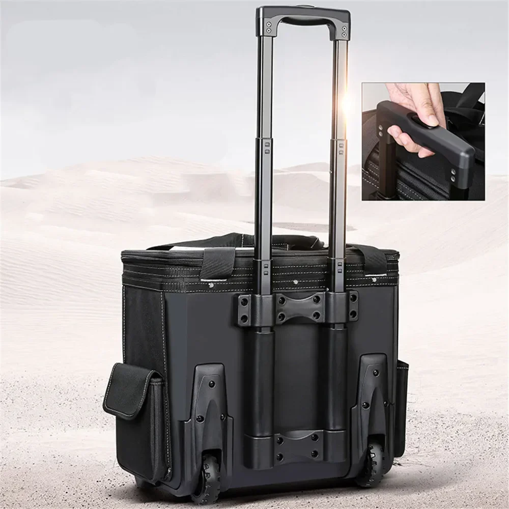 High-quality Alloy Tool Box Carpentry with Trolley Tool Bag Electricians Professional Out To Carry Wheels Storage Bag