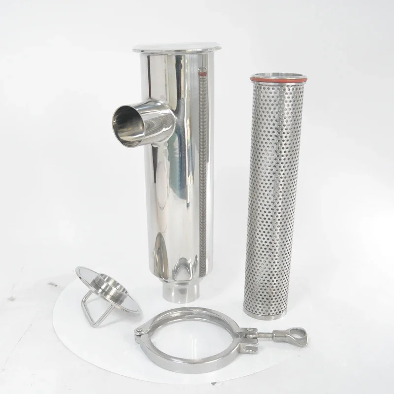 Food Beverage Solid Particles Fluid Strainer Stainless Steel 304 316L Sanitary Weld Angle Type Water Filter