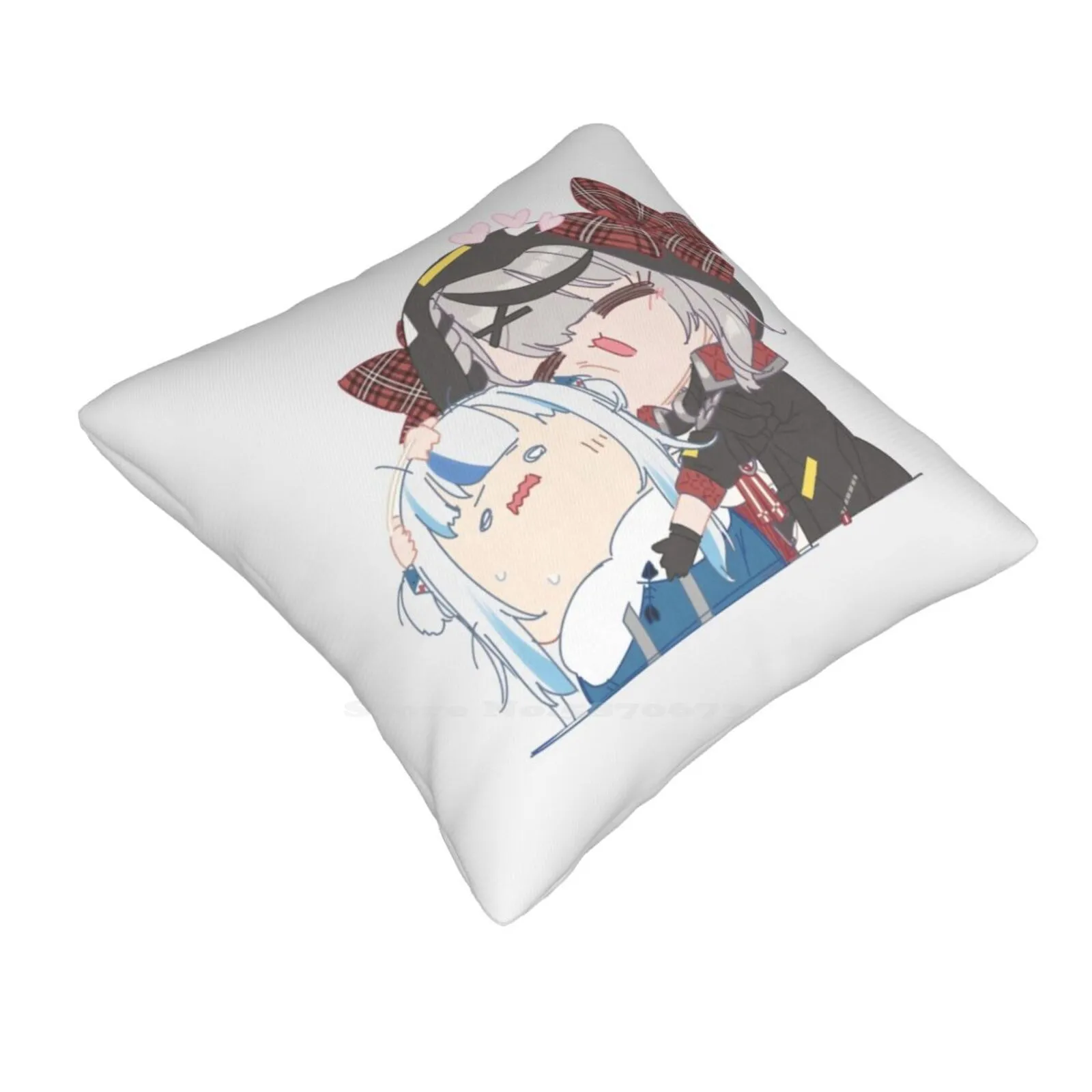 Gawr Gura And Sakamata Throw Cushion Pillow Cover Hololive Virtual Gamer Chibi Cute Girl Gawr Gura Sakamata