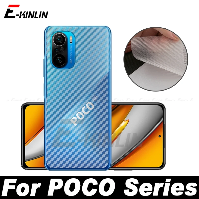 5pcs 3D Carbon Fiber Back Cover Screen Protector Film For XiaoMi POCO X5 M6 M5 M5s M4 X4 X3 NFC M3 M2 F5 F4 F3 GT F2 Pro X2 F1