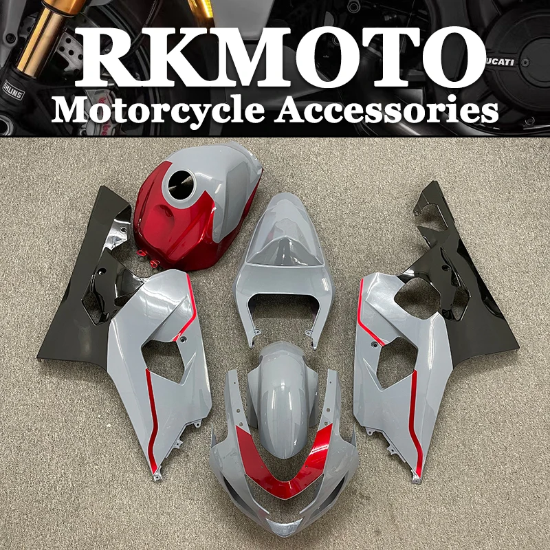 

New ABS Motorcycle Complete Fairing Kit Fits GSXR1000 GSXR 1000 03 04 GSX-R1000 K4 2003 2004 Complete Fairing Kit Set Gray Red