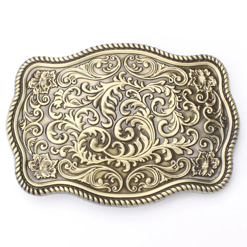 Bronze Silver Belt Buckle Beautiful Botanical Pattern Improve Temperament