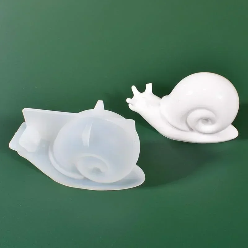 Cute Snail Animal Silicone Casting Mold Crystal Epoxy Resin Mold Snail Making Home Decor Plaster Mold