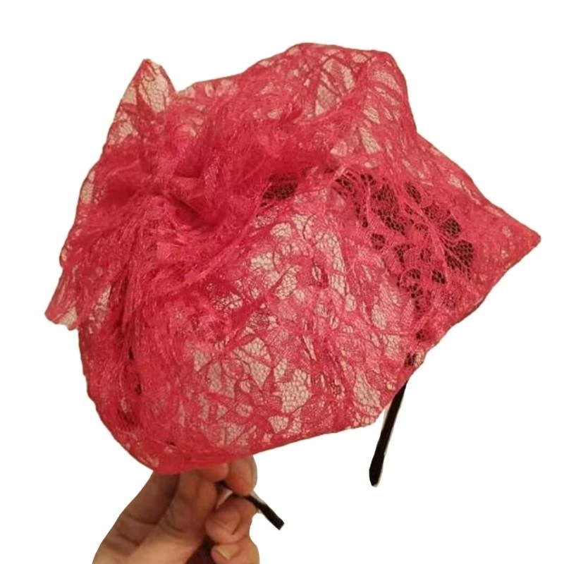 Q5WE Fascinators Hat Womens Flower Mesh Ribbon Headband Cocktail Tea Party Headwewar