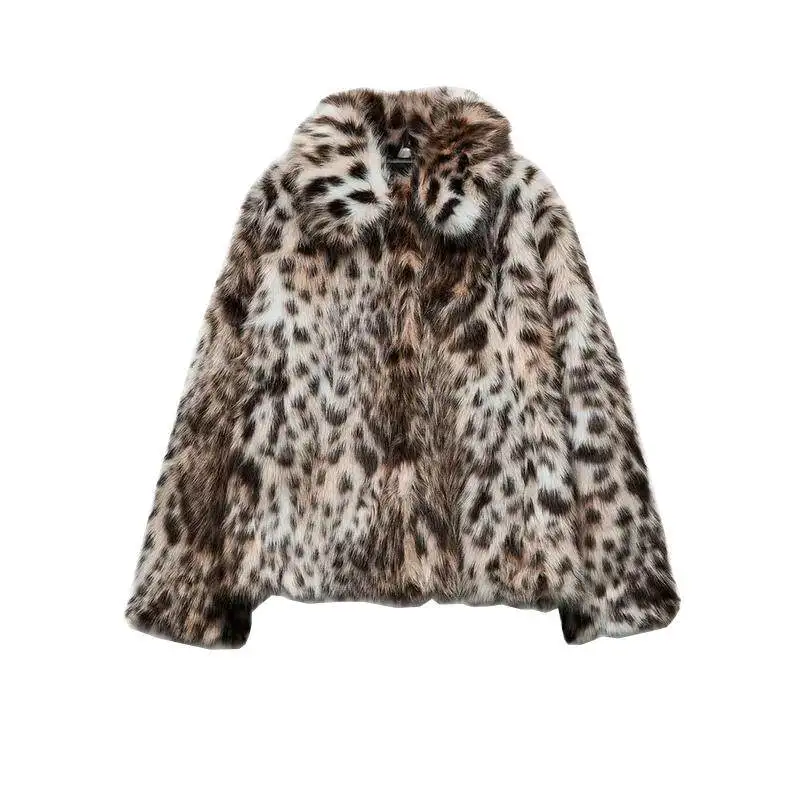 Autumn Winter New Women's Fashion Long Sleeve Artificial Fur Effect Jacket Coat Versatile Casual Style Loose Fit No Brand