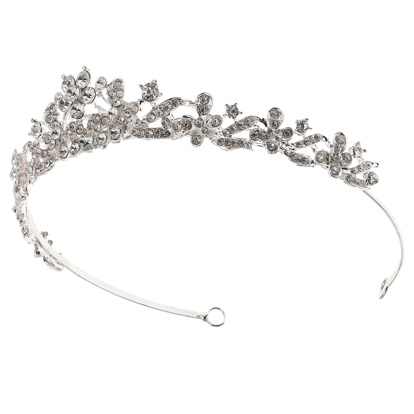 Ball Gowns for Women Formal Wedding Bridal Headband Hair Loop Vintage Crystal Hairband Silver Elegant Women's