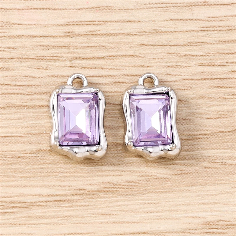 5 Stück 9 x 14 mm zarte Kristall-Quadrat-Charms-Anhänger für Schmuckherstellung, Halsketten, Ohrringe, Armbänder, Zubehör, DIY, Basteln, Geschenke – Detail 9