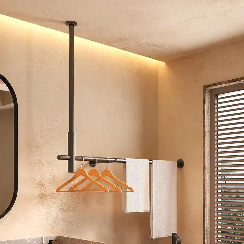 Stainless Steel Electroplated Clothing Hanging Rack Commercial Hotel Towel Rack Household Space-saving Wall Coat Racks