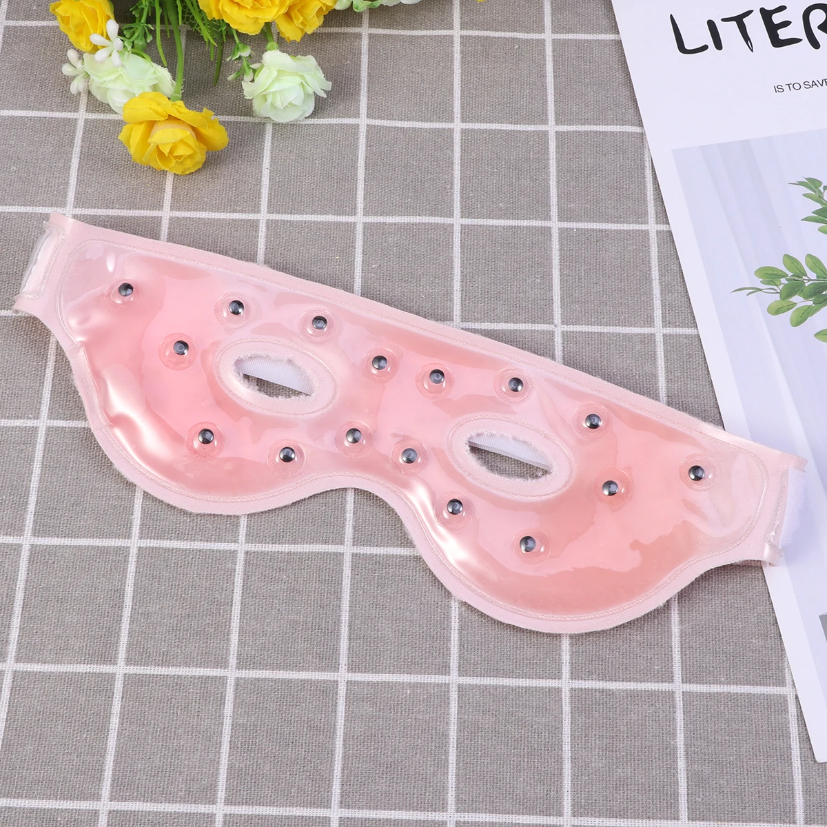 

1pc Cold Hot Compress Sleep Eye Mask Lightweight Comfort Anti-Fatigue Nap Mask For Travel Home Hotel (Pink)