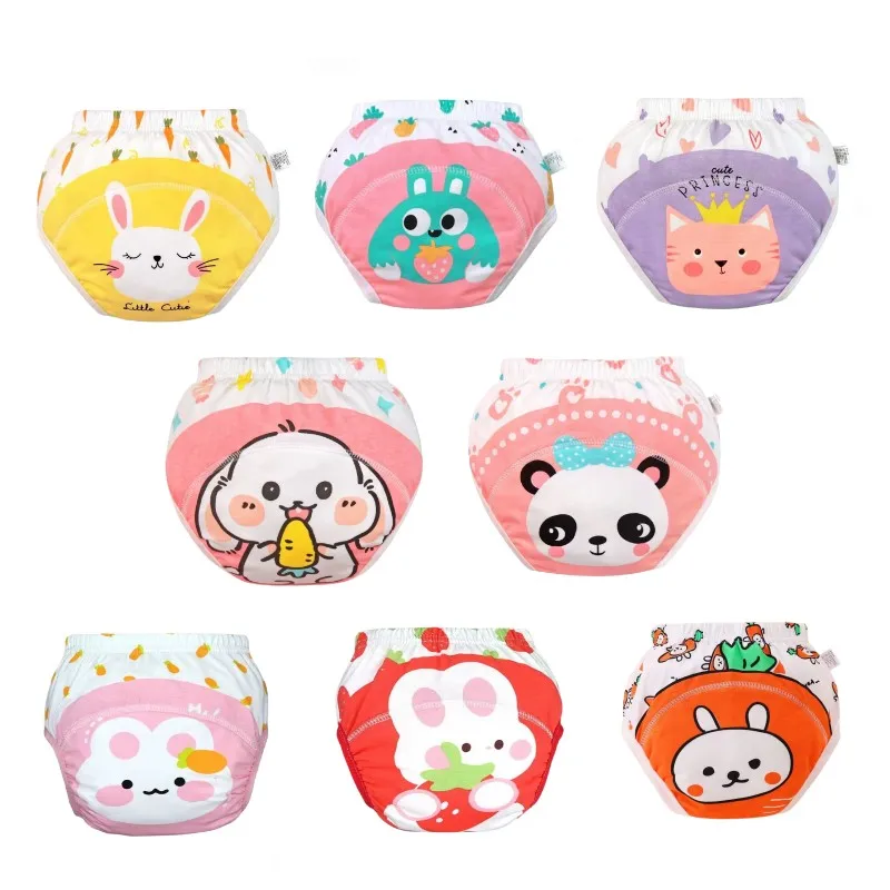 4 قطعة الطفل القطن سروال التدريب سراويل حفاضات الطفل قابلة لإعادة الاستخدام القماش حفاضات حفاضات قابل للغسل الرضع ملابس داخلية للأطفال #6