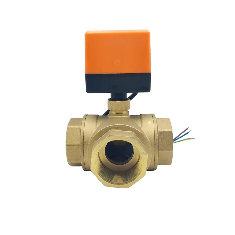 Electric Ball Valves Brass Three-Ways T/L Type Three-Wire Two-Control Three-Wire One-Control 220V 24V 12V Motorized Ball Valve