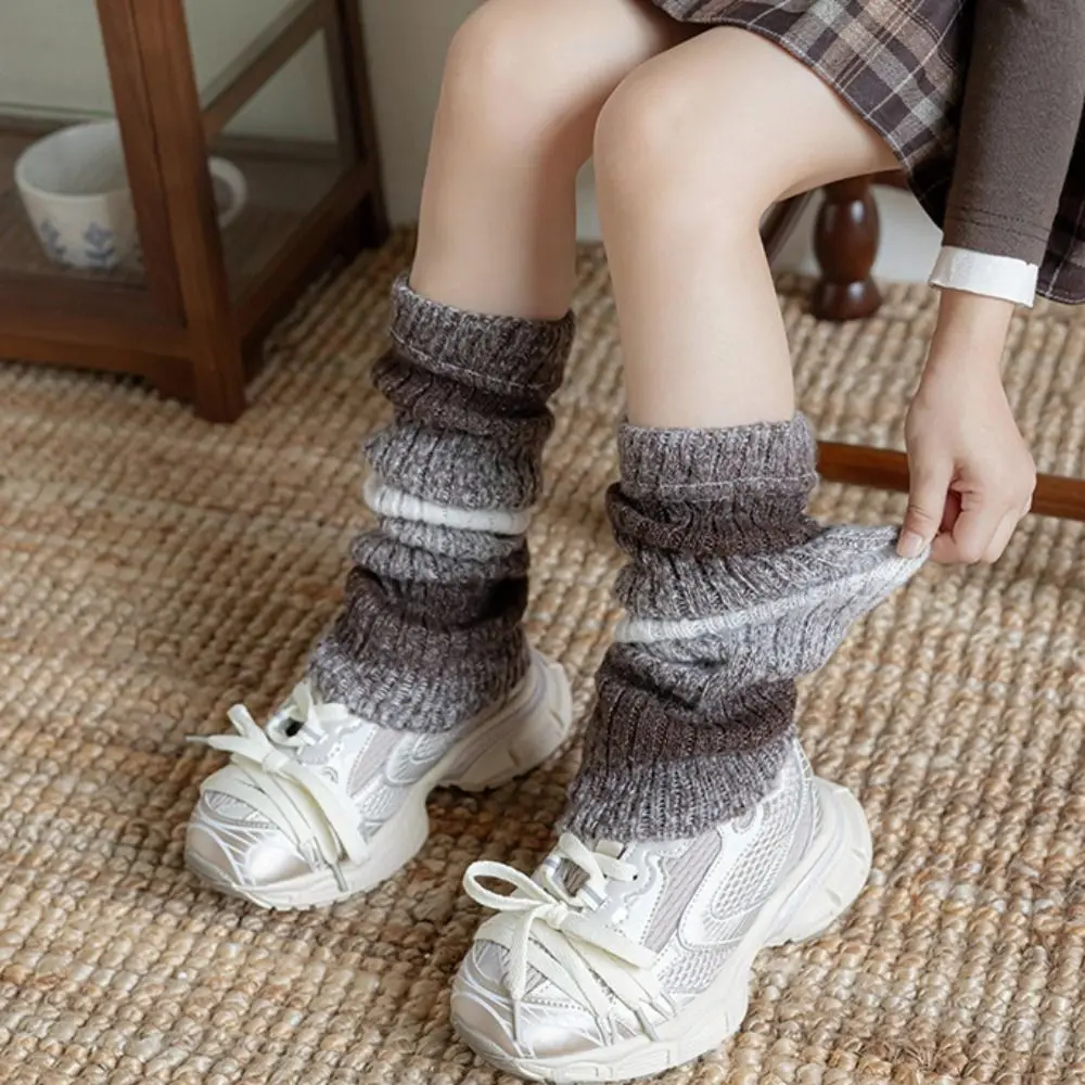 Korean Style Children's Leg Warmers JK Harajuku Knitted Leg Cover Foot Cover Long Stockings Gradient Color Socks Children's