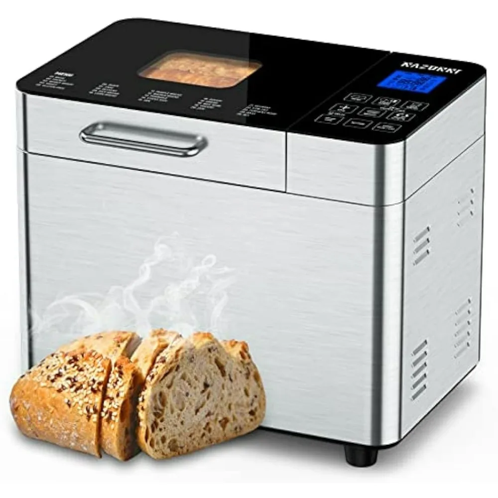 Bread Maker Machine Stainless Steel UL Certified, 25-in-1 with Nonstick Bread Pan, Homemade DIY 2Lbs Breadmaker