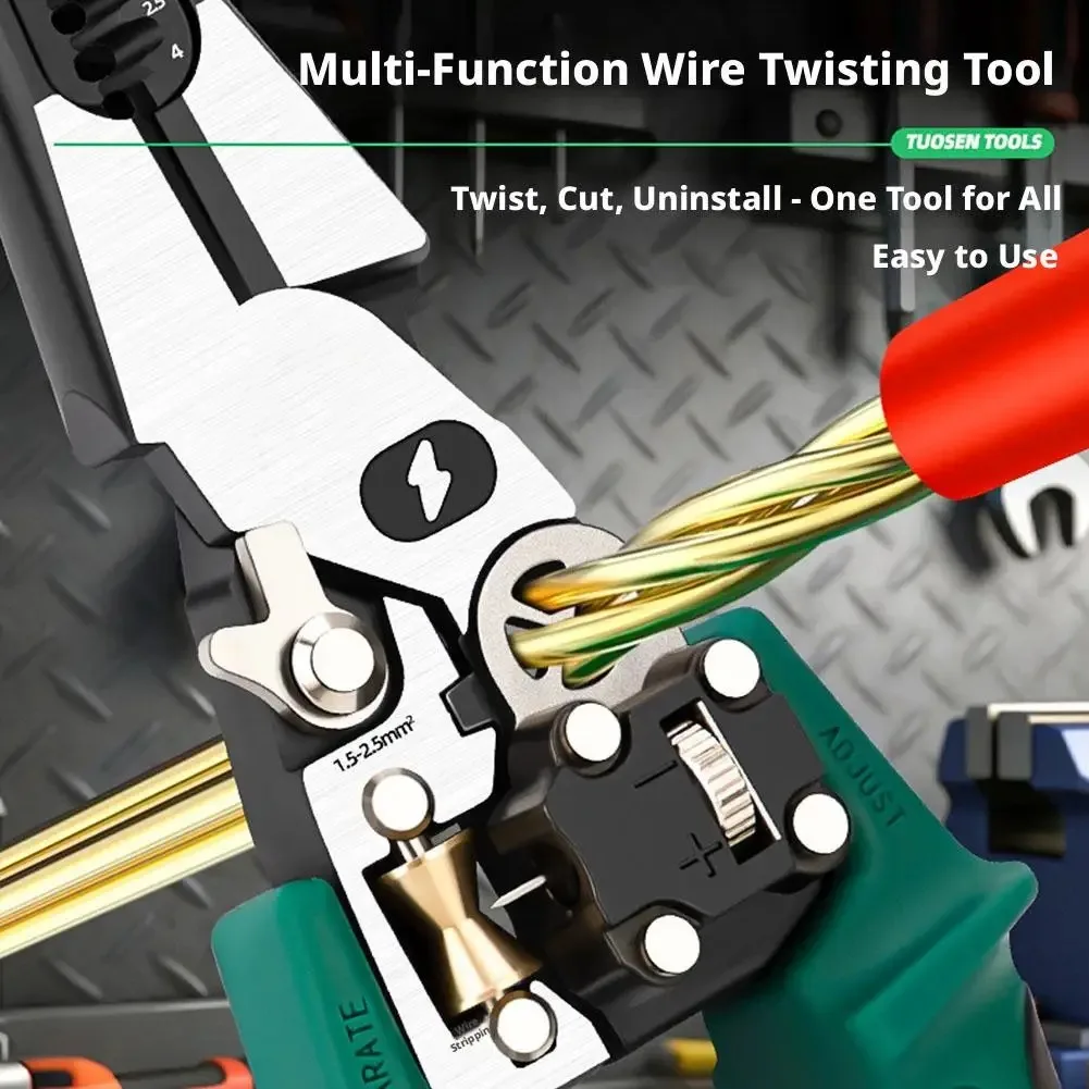 Multifunctional Wire Stripper Pliers Digital Voltage Test Cable Scissors Crimper for Electrical Repair Tuosen