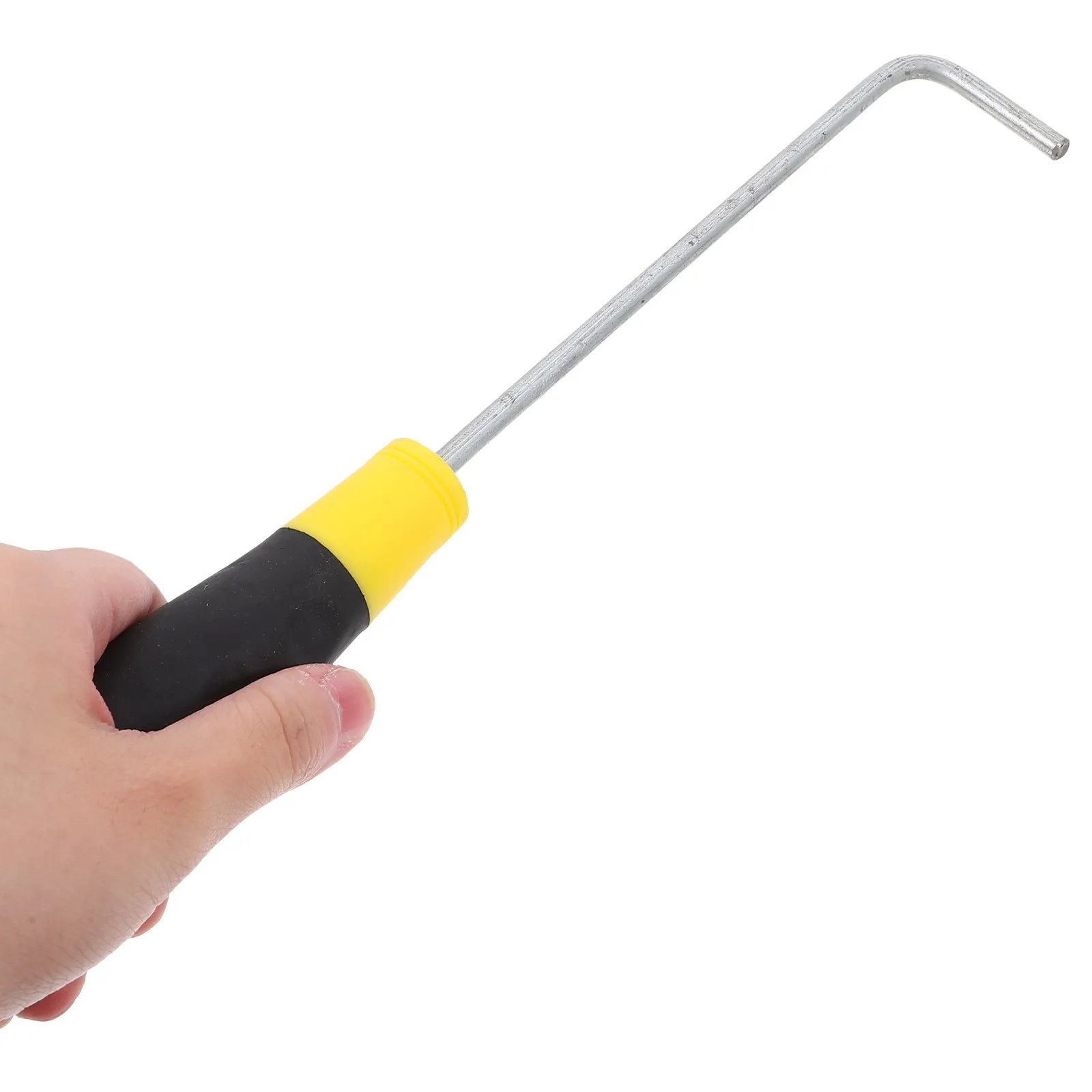 Stainless Steel Roller Shutter Door Hook with Rubber Handle Heavy Duty Manhole Cover Lifter Utility Lifting Tool for Plumbing
