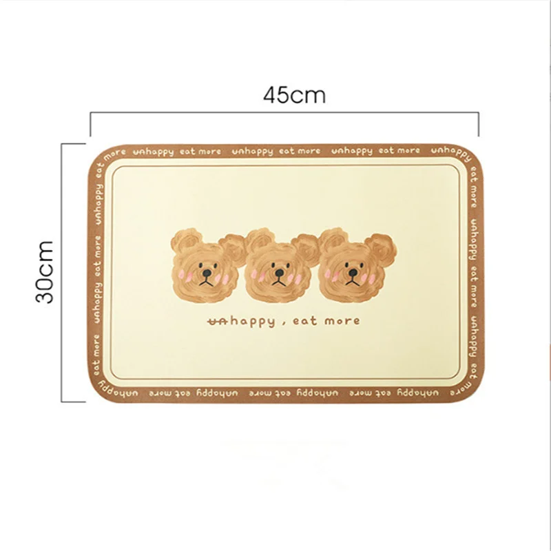 Cartoon Bär Leder Mahlzeit Tischset Ins Wind PU Isolierung Matte Premium Licht Luxus Westlichen Lebensmittel Abendessen Wasserdichte Desktop Pad – Detail 8