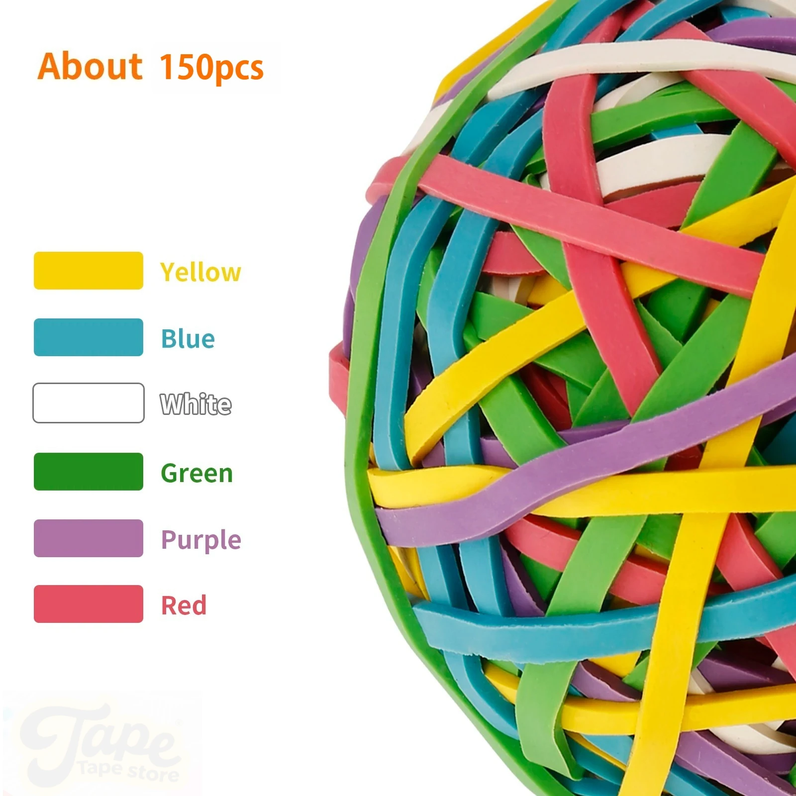 Rubber Band Ball Elastics 150 Pcs Colorful Rubber Bands Stationery Holder Elastic Loops Arts and Crafts Document Organising