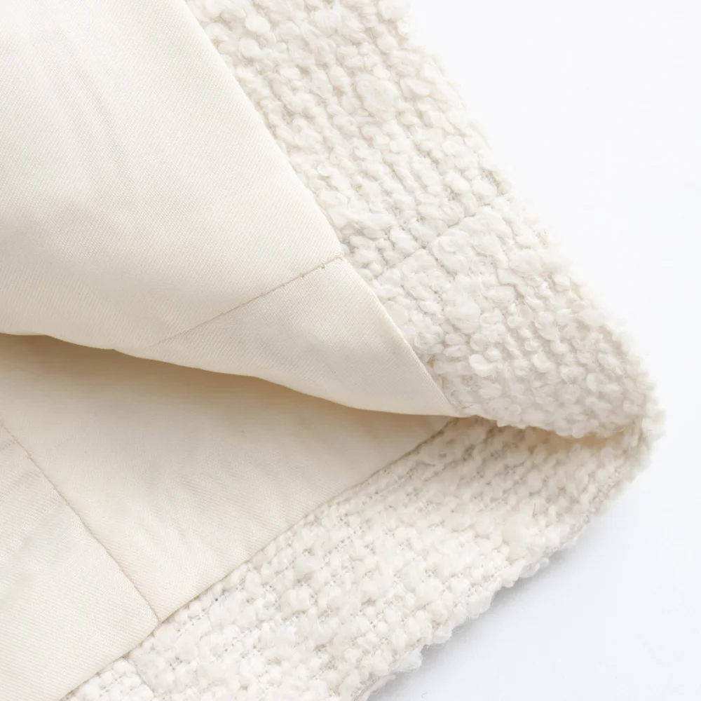 المرأة الملمس فضفاض أعلى جولة الرقبة طويلة الأكمام زر جيب الخريف / الشتاء نمط جديد معطف أنيق