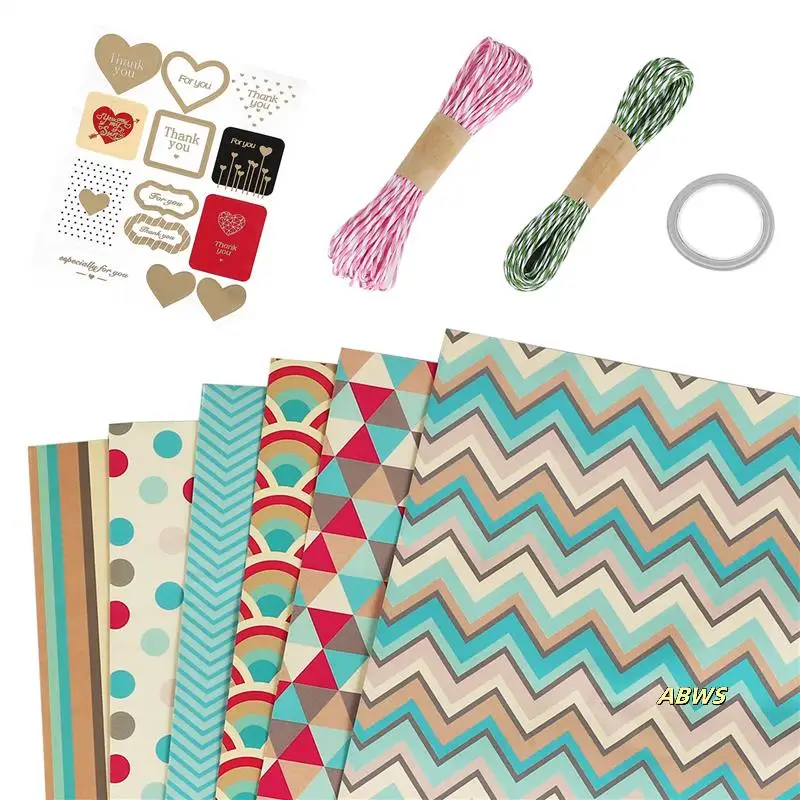 Wrapping Paper Sheets,For Christmas Birthday Party Wrapping Paper Set 6 Pcs Gift Wrap Papers,Present Gift Wrapping Paper