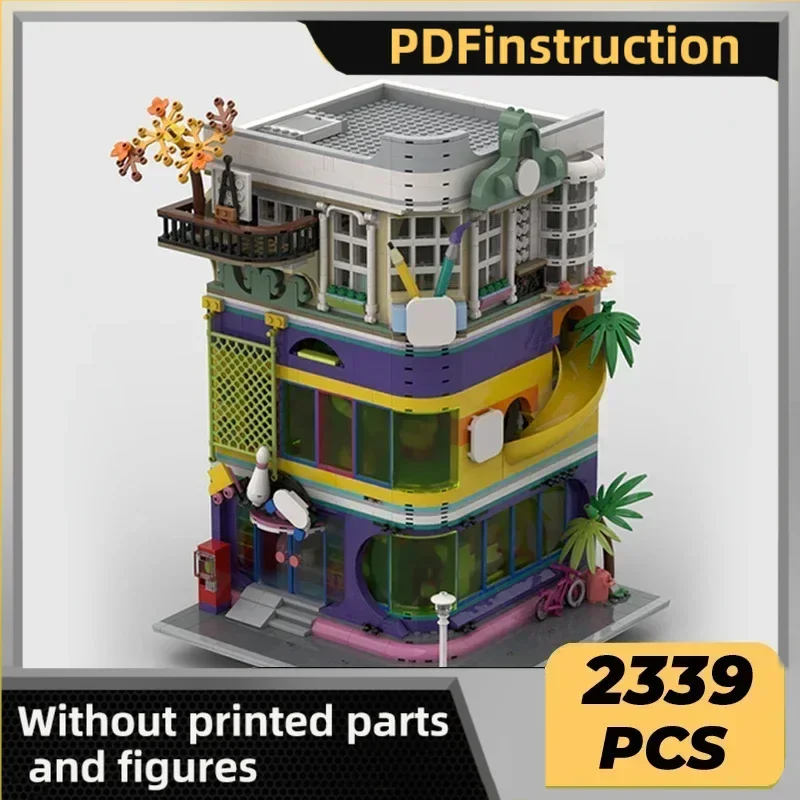 

Модель City Street View Moc, строительные кирпичи Halo-Halo Tower, технологические модульные блоки, подарки, рождественские игрушки, наборы «сделай сам», сборка