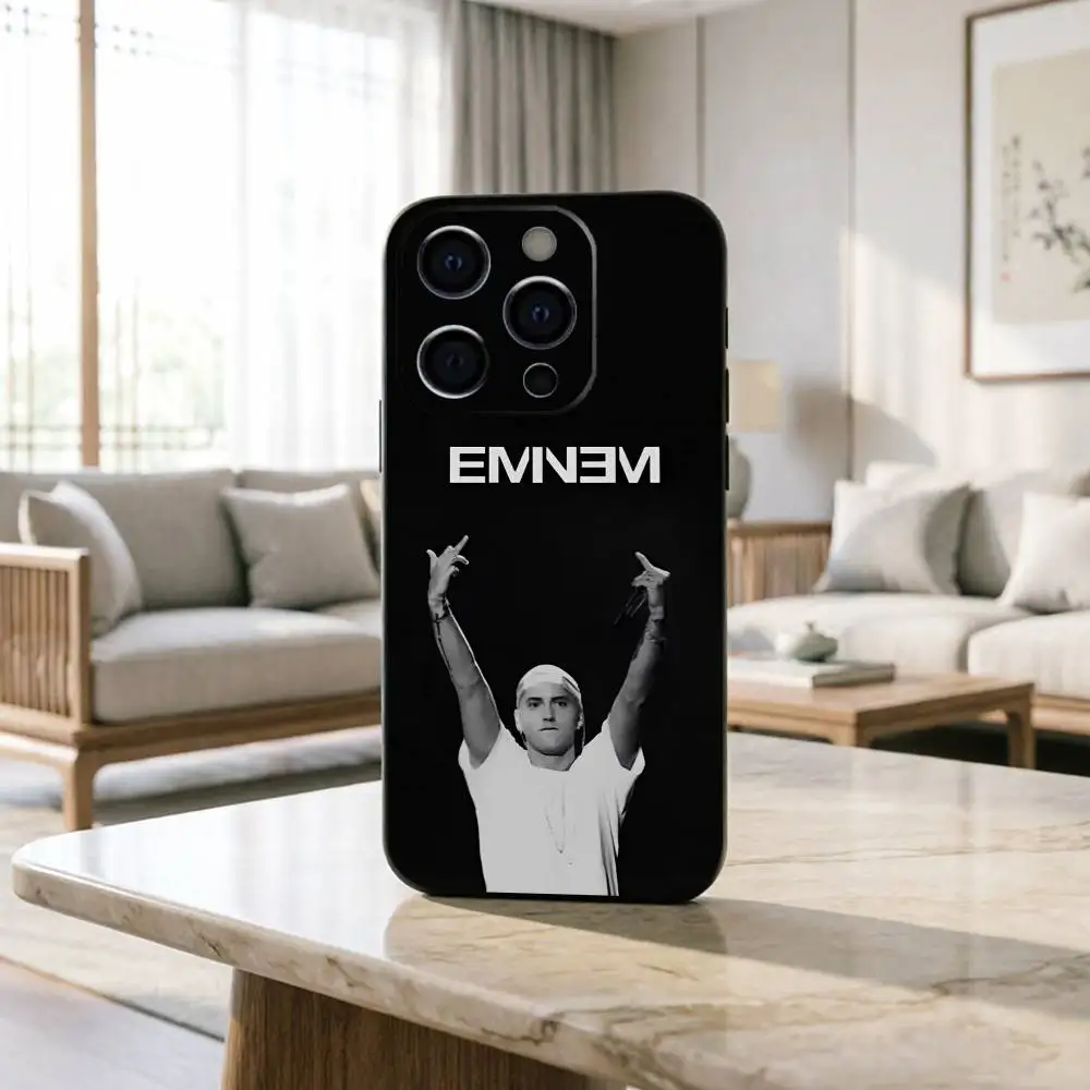 R-Rapper E-Eminem Phone Case For iPhone 17,16,15,14,13,12,11 Plus,Pro Max,XS,Soft Silicone Black Cover Gift