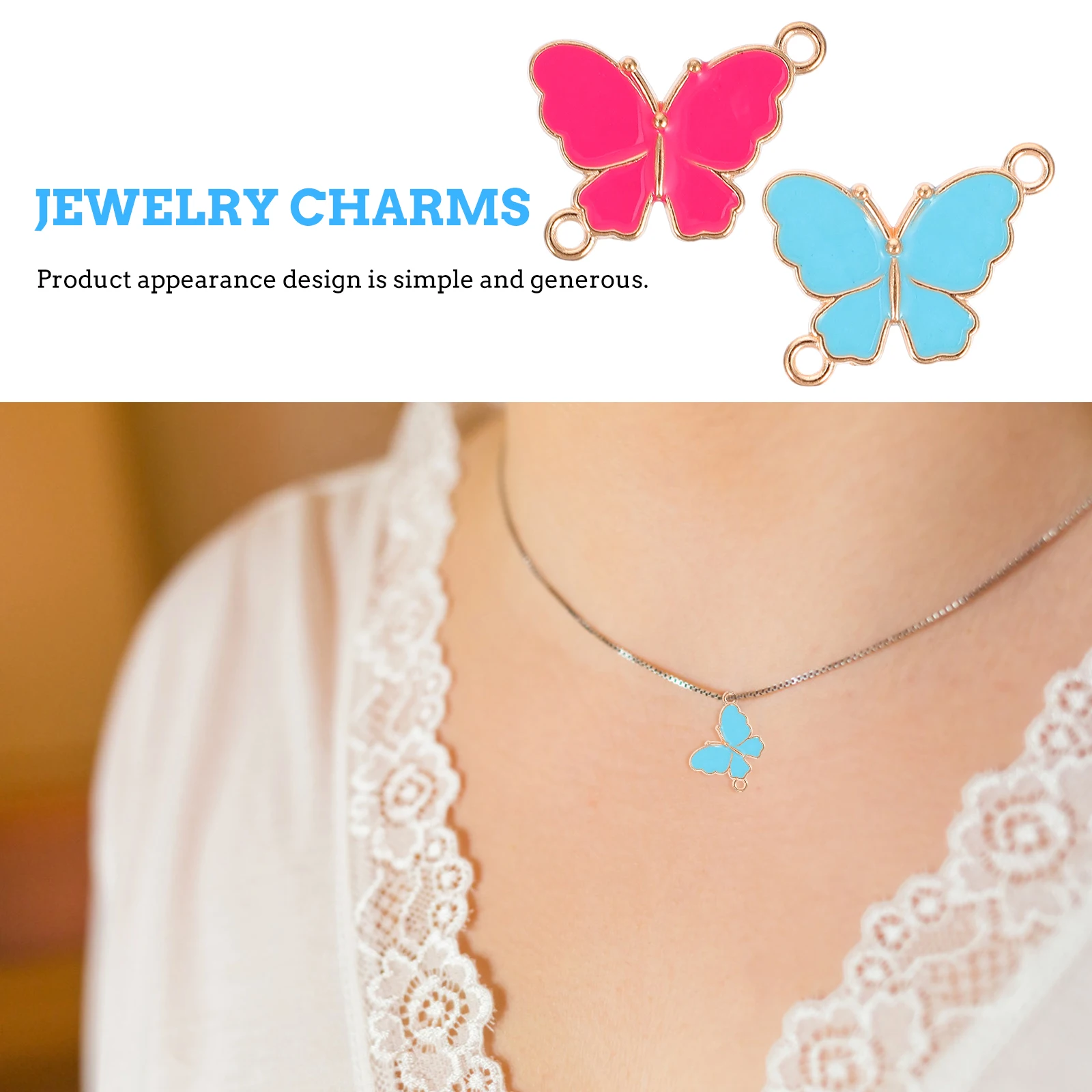 

20 Pcs Butterfly Accessories Butterflies Shape Charms Connector Scrapbook Versatile Jewelry Making Supply Zinc Alloy