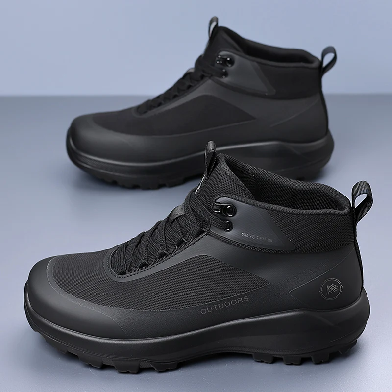 أحذية رياضية للجري للرجال للتخييم مع أحذية رياضية خفيفة الوزن ومريحة ومتعددة الاستخدامات لتسلق الجبال بلون سادة #1