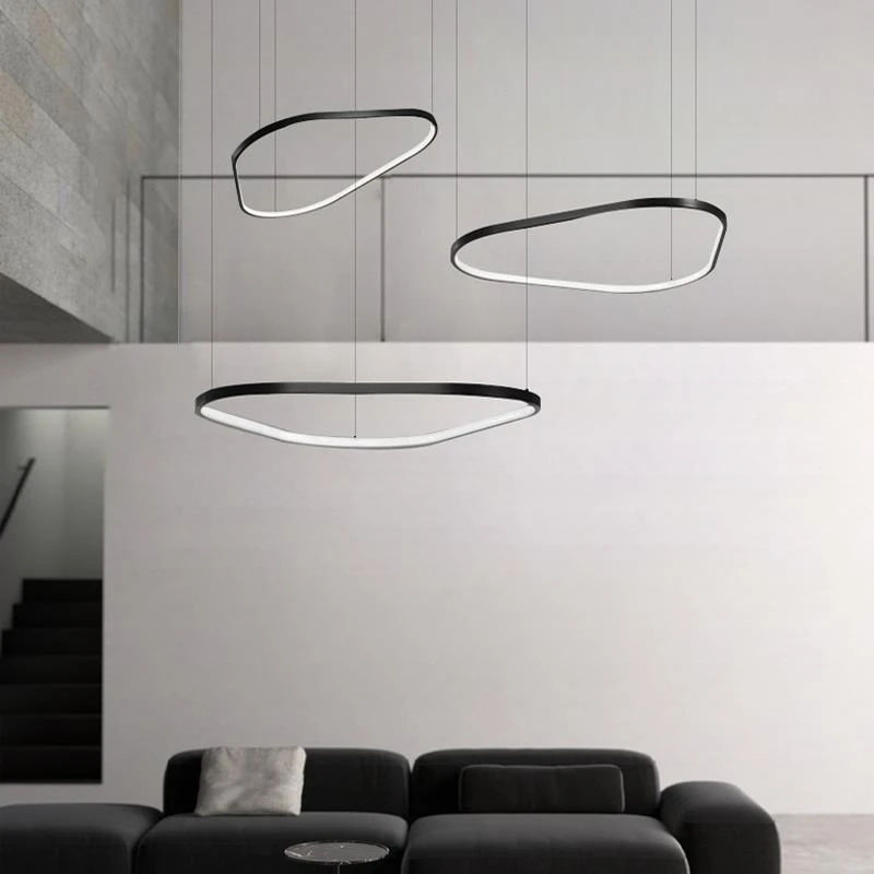 

Nordic Triangle Ring Pendant Lamps for Living Dining Table Room Bedroom Chandelier Home Decor Hanging Lighting Lusters Fixture