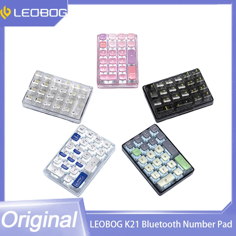 

Клавиатура LEOBOG K21, Bluetooth, Механическая цифровая клавиатура, 21 клавиша, прозрачная, для фотошопа, подсчета номера, Игровая клавиатура