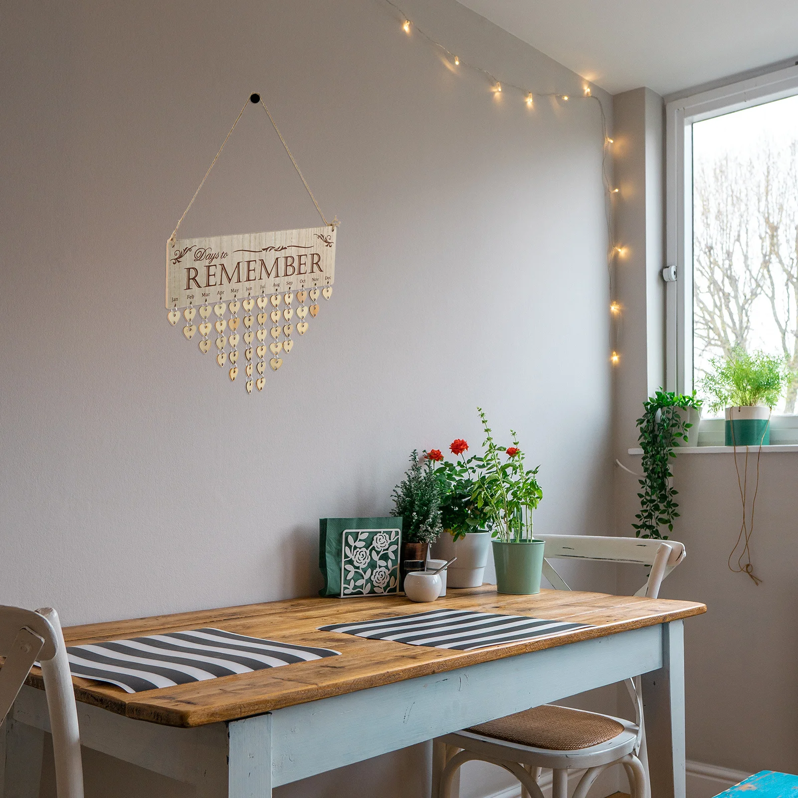 

1Set Wooden Calendar Hanging DIY Family Birthday Reminder Board Untreated Discs Easy Rearrange Wall Decor Christmas Mother's