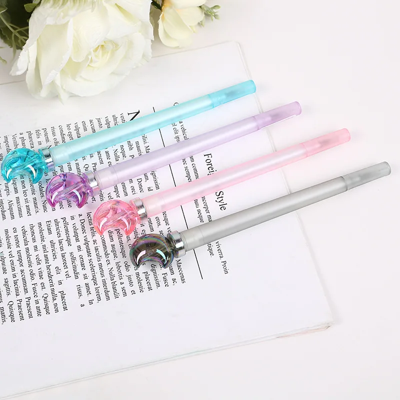 40PCS Factory Direct Sales Pinli Cartoon Creative Modeling Moon Rotation Uv Plating Student Personalized Products Neutral Pen 0.