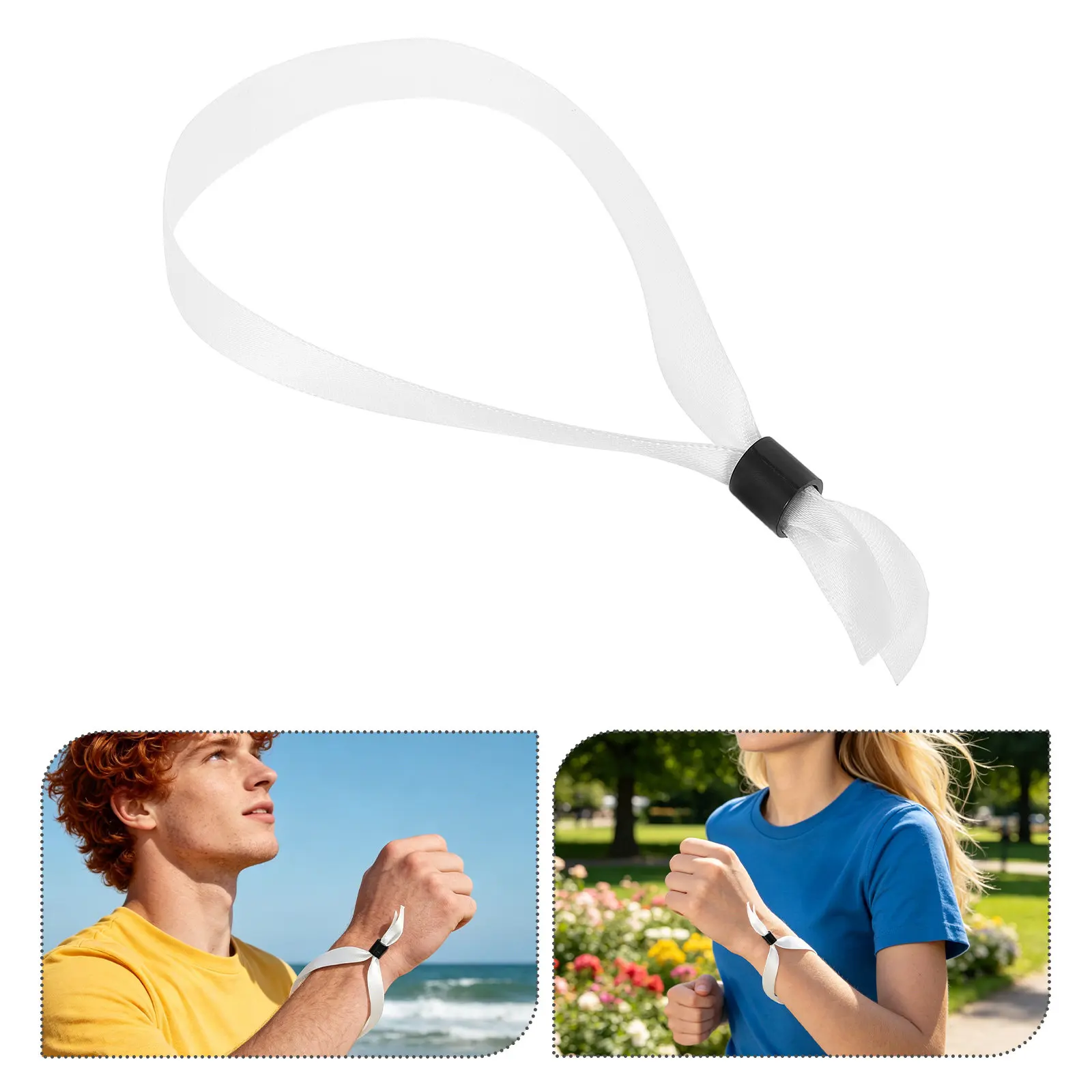 100Pcs Polyester Cloth Event Wristband High Density Woven Adjustable Lightweight Fabric Strap for Concert Festival Club