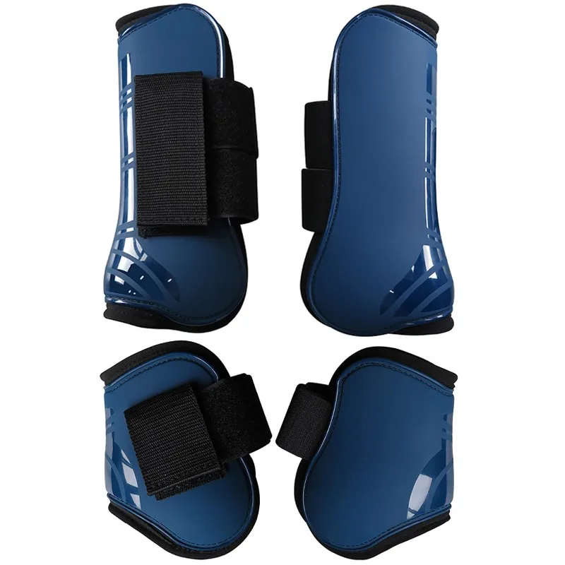 PU Shell Jumping Horse Leg Guards, Espessamento Elástico, Almofada Interna, Gancho e Loop Fastener, Leggings