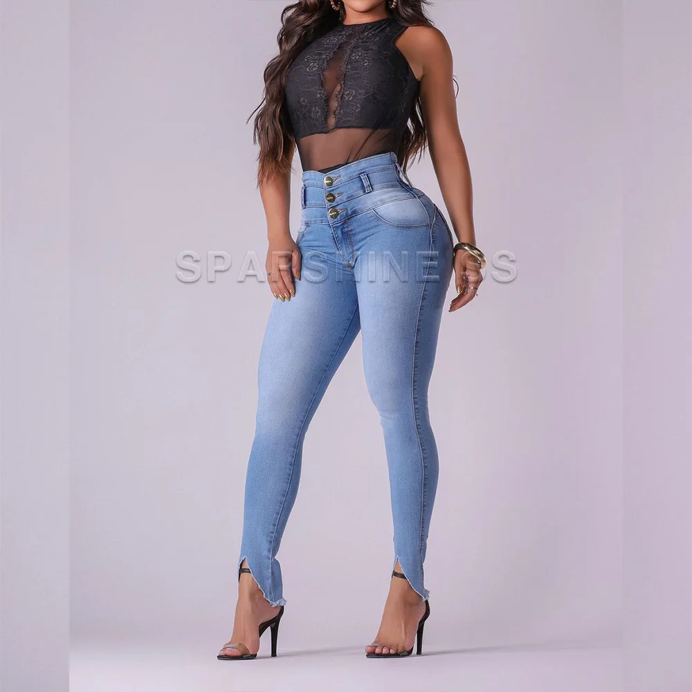 Y2K Skinny Jeans for Women High Waist Push Up Pencil Denim Pants Streetwear Clothing Slim Fit Butt Lifter Stylish Trousers