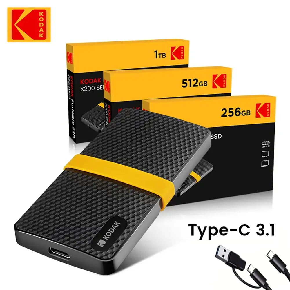 コダック X200 外付けSSDハードドライブ HD Externo USB3.1 & Type-C