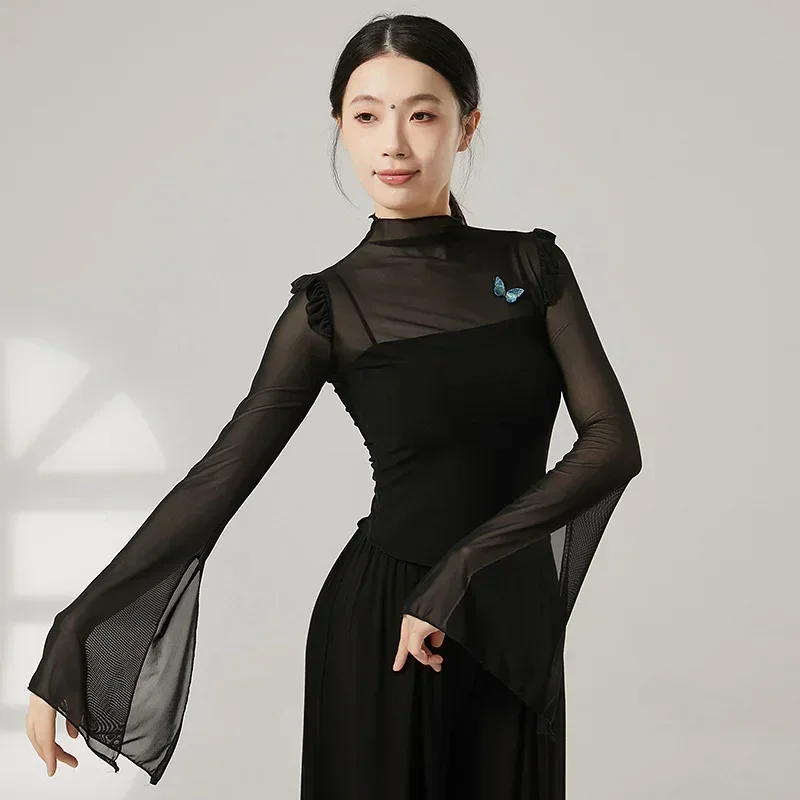 

Classical dance costumes gradually change body rhyme gauze elegant split horn sleeves