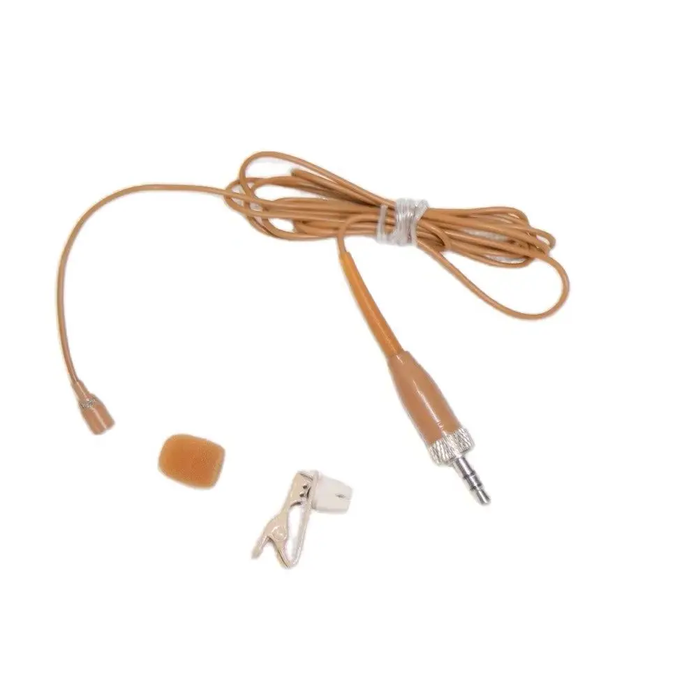 

Brown Tie Clip All Direction Noise Canceling Lavalier Microphone For Sennheiser G2 G3 G4 G5 Wireless BeltPack