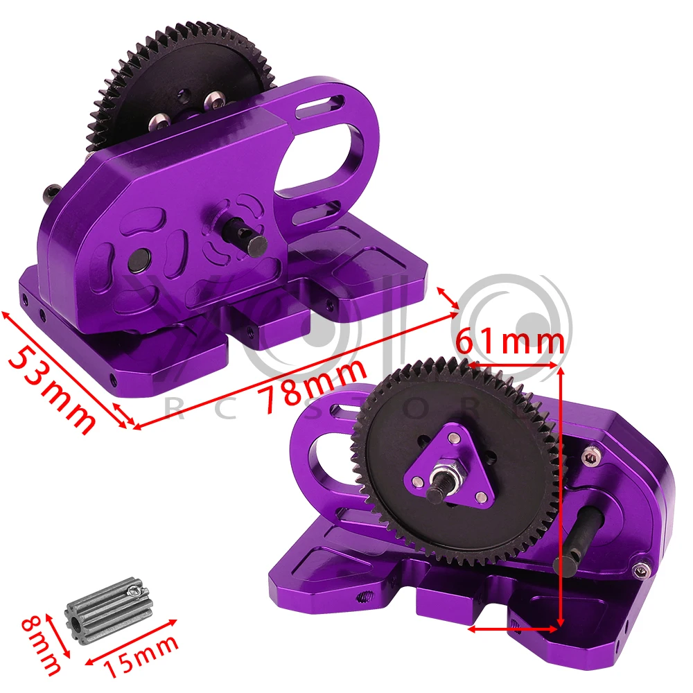 LCG 2 Low Gearbox Middle Transmission Box with Gear Skid Plate For 1/10 RC Crawler Axial SCX10 II III Capra TRX4 Upgrade Parts