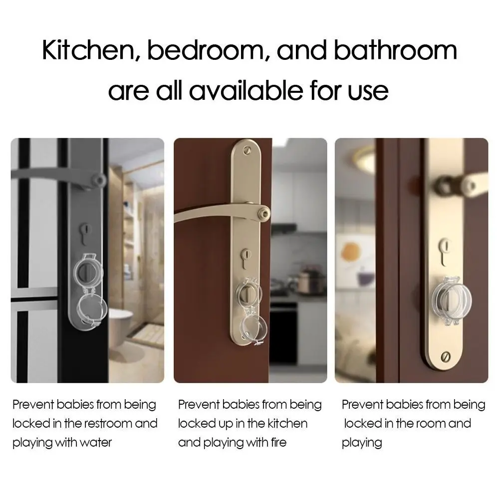 Durable PP Door Deadbolt Lock Transparent Protection Unisex Proof Deadbolt Lock Door Knob Cover Home
