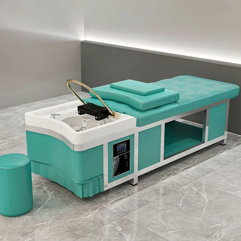 

Modern Luxury Barber Shop Soft Decoration Shampoo Chairs Water Beauty Cabeceiras Aesthetics Styling Bowl Sleeping Comfortable