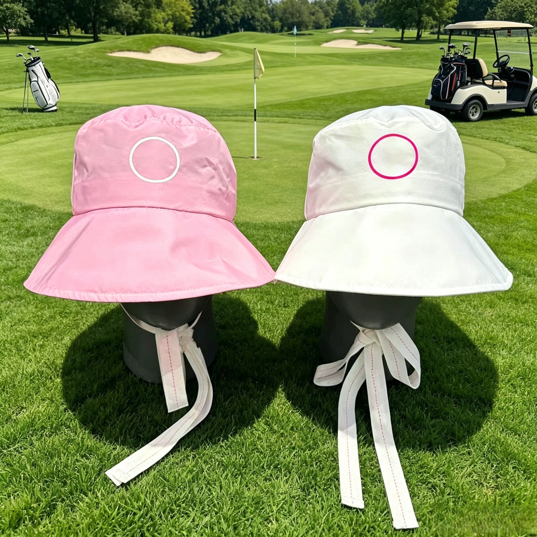 

Korean Style Women's Golf Bucket Hat Summer Sun Protection Wide Brim Panama Cap Outdoor Breathable Leisure Sport Sunhat